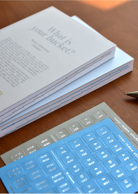 Inner Index Tab Sticker_Silver [8colors] | Leather Texture