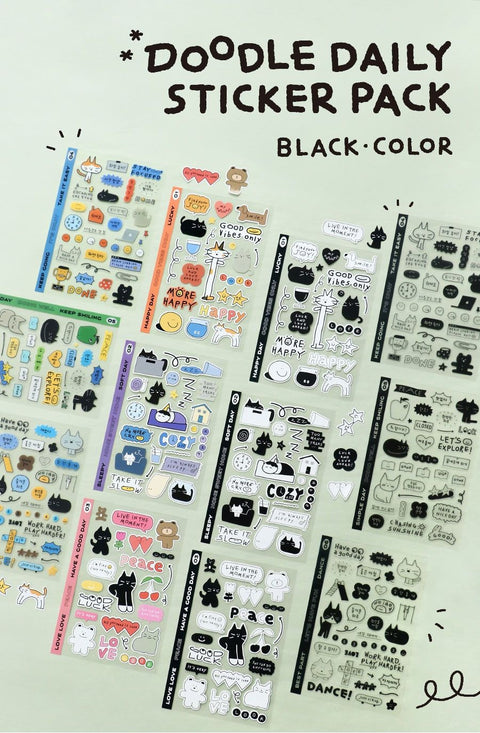 Doodle Daily Deco Sticker Pack [2types] | 6sheets