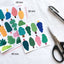Tree Sticker Set | un cut lines stickers | 15sheets