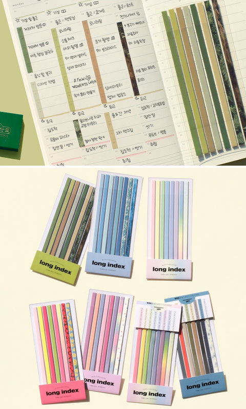 Long Index Highlighter Sticky Notes [9types]