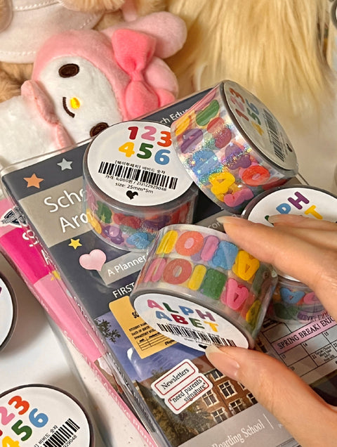 Alphabet | Number Kiss Cut Tape [6types] | Sticker