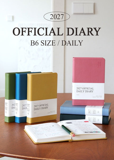 2027 Official Daily Diary Time Planner B6 [6colors] | Daily Diary 2027