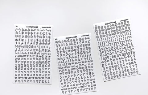 Uncut Sticker [Chubby Handwriting Lined Alphabet] | Deco Sticker