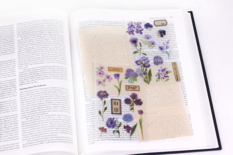 Rub-on Flower Sticker [Botanical Purple] | Printed Dried Flower Sticker