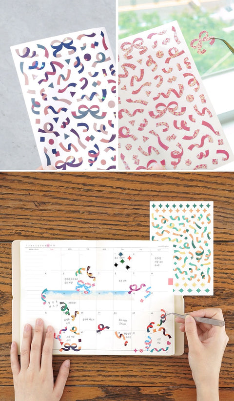 Rihoon New Confetti Removable Sticker Pack [3types] | 6sheets