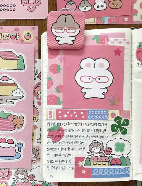 YOON GOO Strawberry Stickers [4types] | Planner Deco Sticker