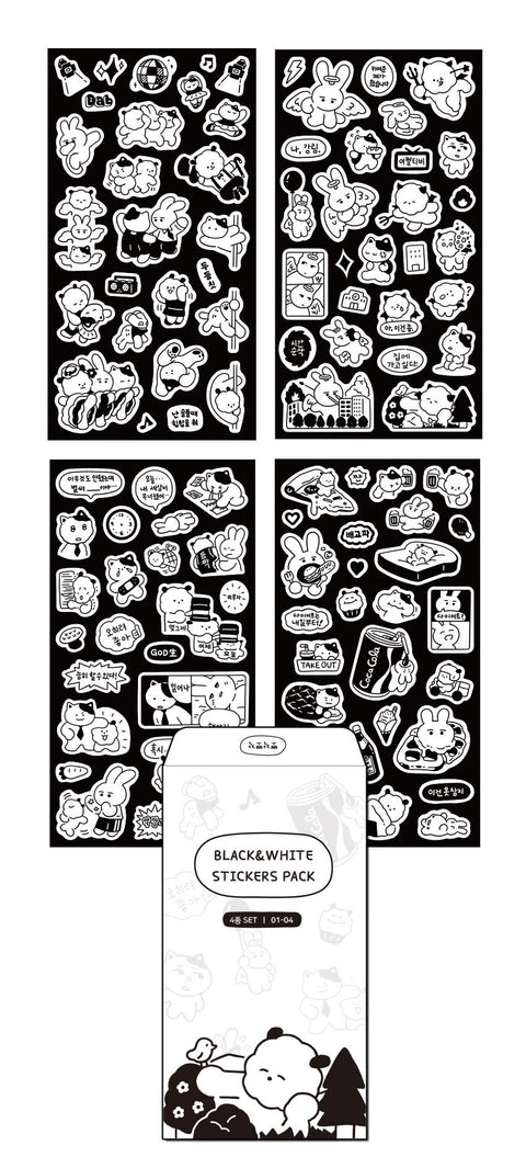 Black & White Sticker Pack | 4sheets