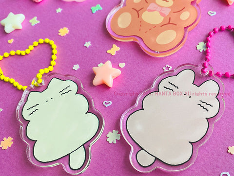 Flat Rabbit Acrylic Diary Charm | Bunny Key Rings