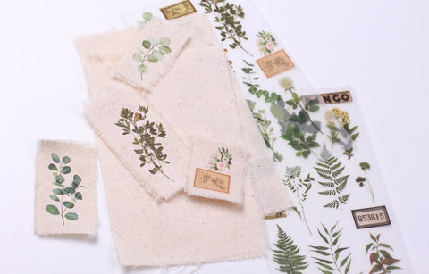 Rub-on Flower Sticker [Botanical Green] | Printed Dried Flower Sticker