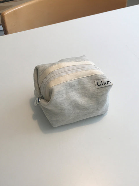 Clam Round Pouch [Oatmeal Gray] | Daily Pouch