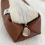 Clam Round Pencil Case [Leather Brown] | Pen Pouch