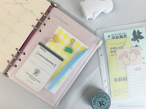 A5 Compound 6 Ring Zipper Pocket Inserts | A5 Refills