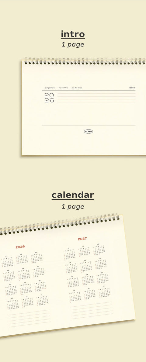 2026 Flow Monthly Planner A4 [2colors] | 2026 Desk Calendar