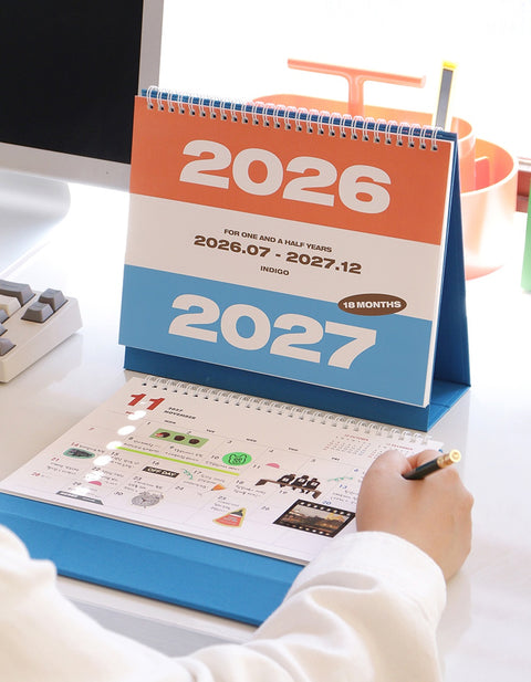 2026-2027 Desk Calendar + Undated Scheduler (2026.7 - 2027.12)
