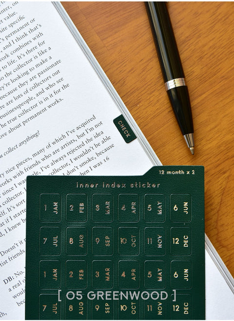 Inner Index Tab Sticker_Silver [8colors] | Leather Texture