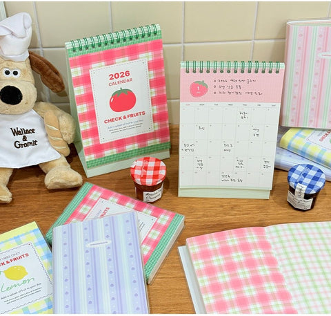 Check & Fruits Daily Diary [4types] | Daily Planner