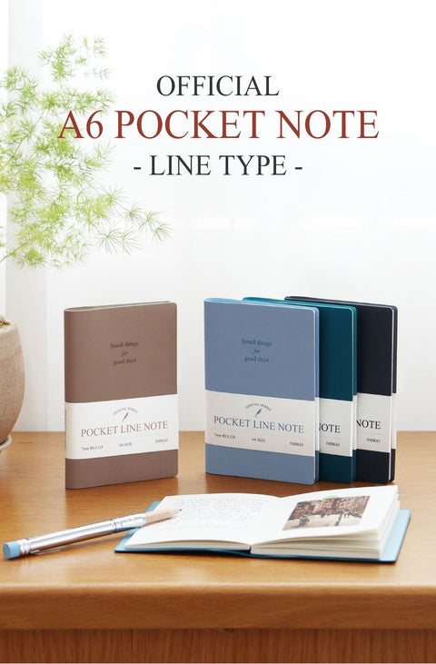 Official A6 Pocket Handy Line Notebook [4colors]