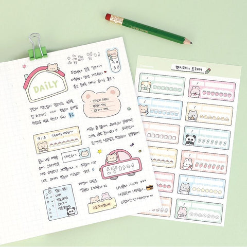 Cute Animal Friends Memo Sticker Pack | 8sheets