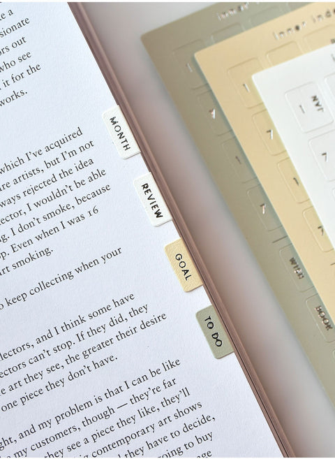 Inner Index Tab Sticker_Silver [8colors] | Leather Texture