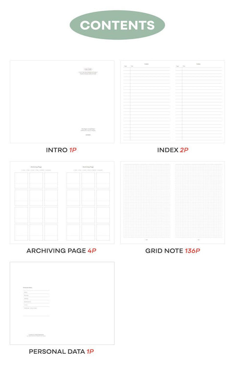 ICONIC Solitude B6 Grid Notebook [4colors]