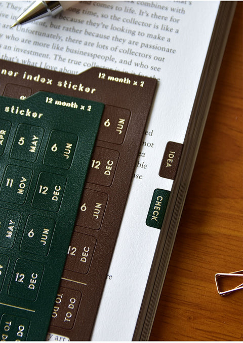 Inner Index Tab Sticker_Silver [8colors] | Leather Texture