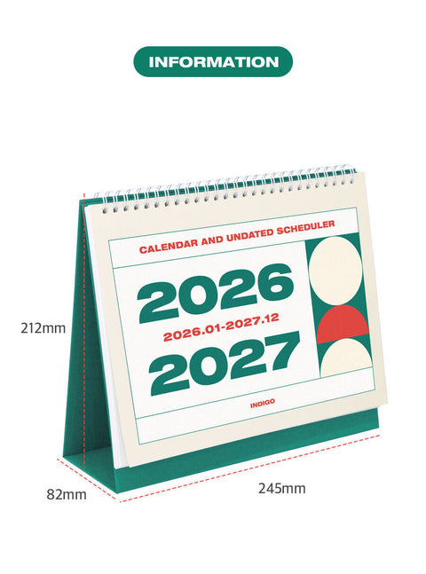 2026-2027 Desk Calendar + Undated Scheduler