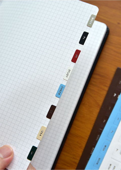 Inner Index Tab Sticker_Silver [8colors] | Leather Texture