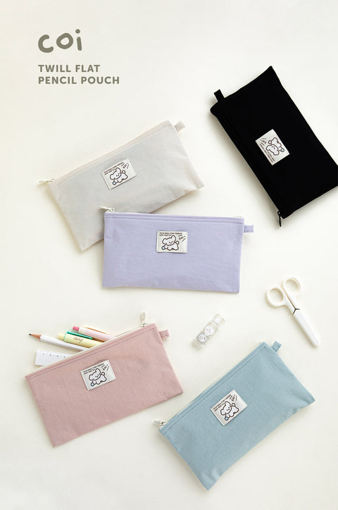 Coi Twill Flat Pencil Pouch [5colors]
