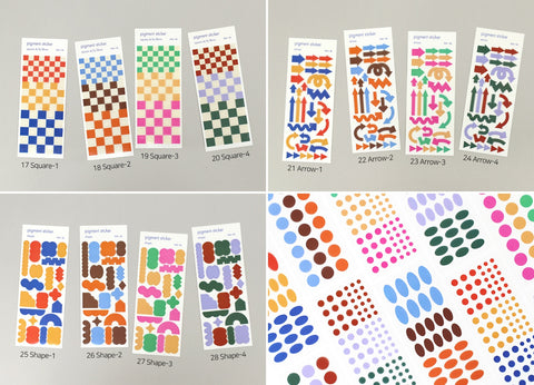 Pigment Transparent Sticker [28types]