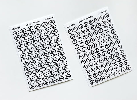 Uncut Deco Seal Sticker [Round Number] | 8sheets
