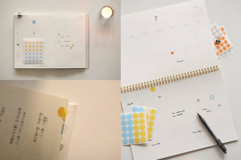 Transparent Circle & Star Sticker Pack ver.3 [12types] | 4sheets