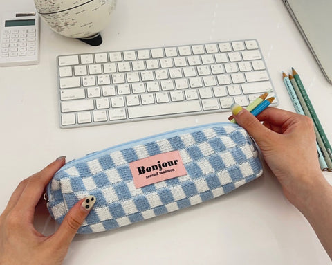 Checkerboard Pencil Case [4colors] | Pen Pouch