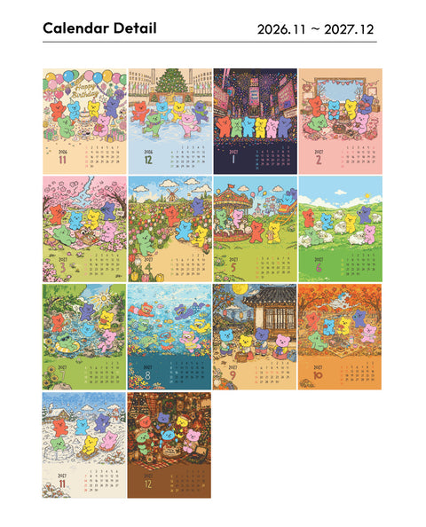 2027 Jelly Bear Desk Calendar