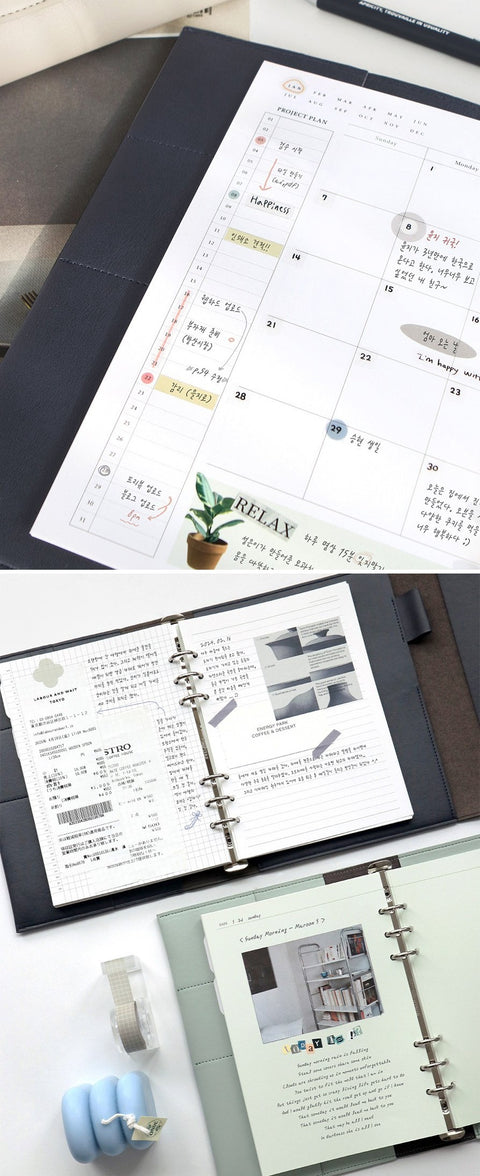 A5 Journey 6 Ring Weekly Planner Inserts [3types]