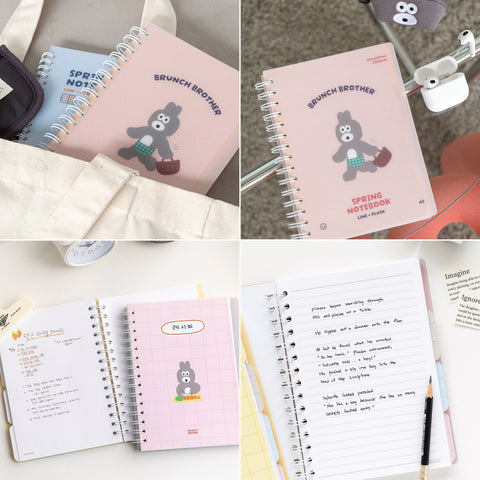 Brunch Brother PP Index Notebook A5 [4types] | Line + Plain Notebook