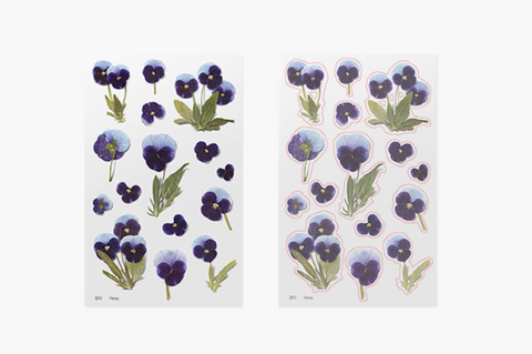 Pressed Flower Sticker [Pansy] | Printed Dried Flower Sticker