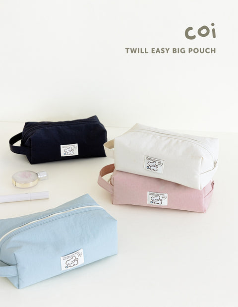 Coi Twill Easy Big Pencil Pouch [4colors] | Strap