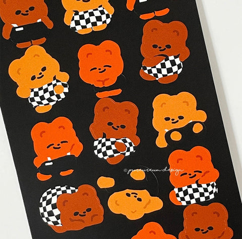 Deco Sticker [Cupid Bear Checkerboard]