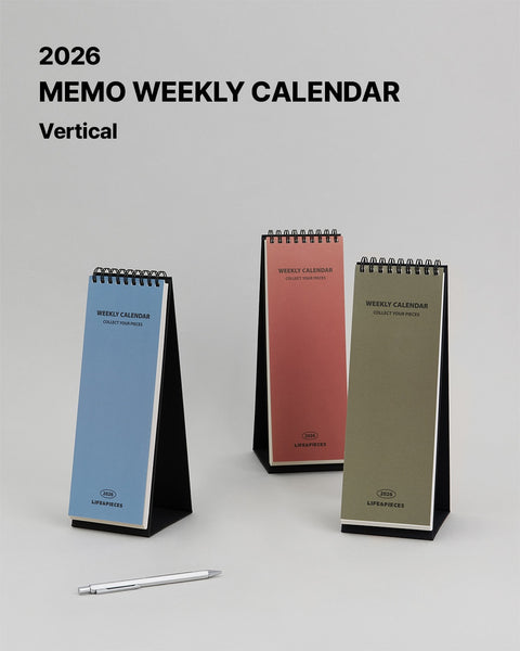 2026 Life&Pieces Memo Weekly Calendar vertical [3colors]