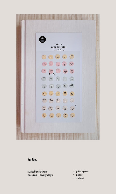 Planner Stickers [1200 lively days] | emotion face