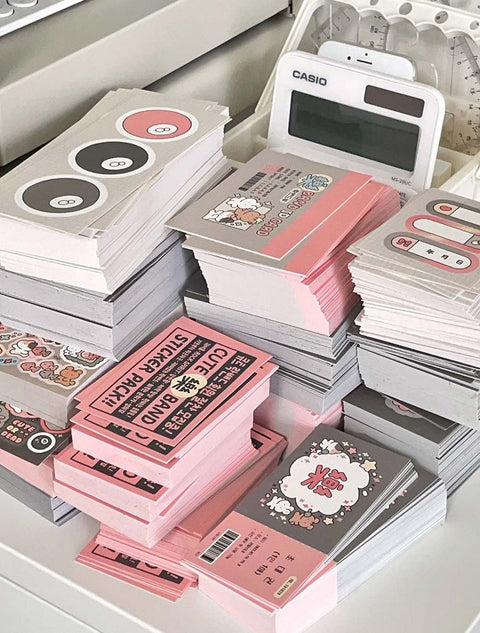 YOON GOO Retro Pink Sticker Pack | Planner Deco Sticker