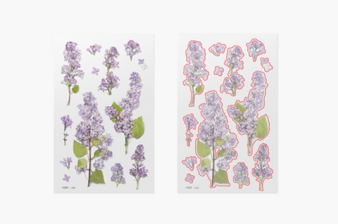 Pressed Flower Sticker [Lilac] | Printed Dried Flower Sticker