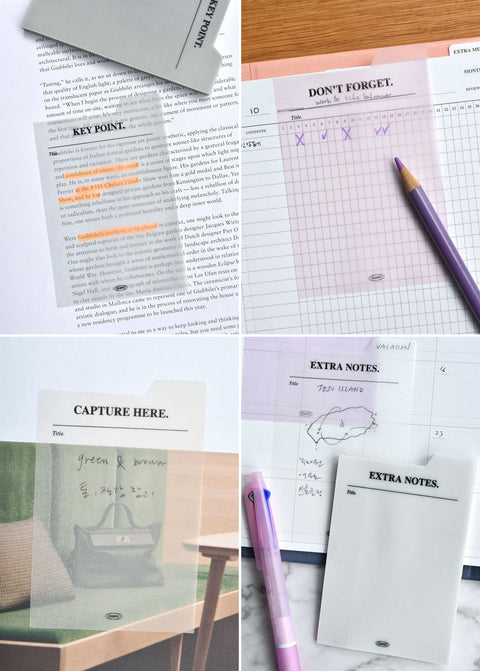 Moist Index Sticky Notes L [18types] | Tracing Adhesive Paper