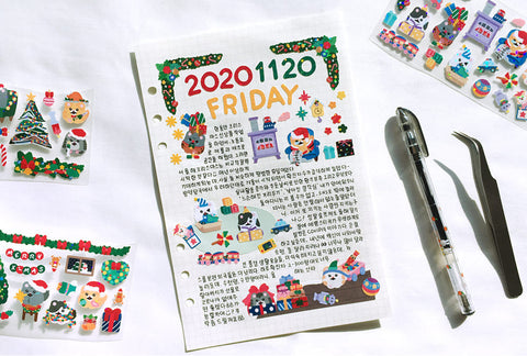 Kitty Christmas Seal Sticker [3types] | Cat Deco Sticker