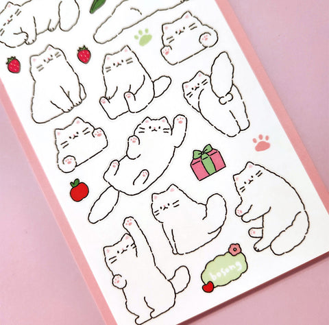 Fluffy Cat ver2 Seal Sticker | Kitty