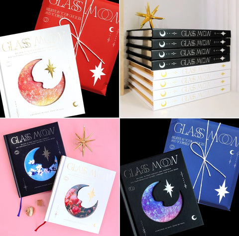 Glass Moon Journal [White] | Grid Notebook