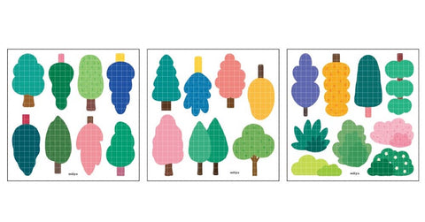 Tree Sticker Set | un cut lines stickers | 15sheets