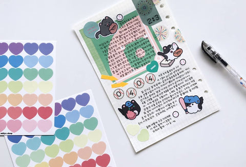 Pastel Mixed Heart Sticker | Planner Deco Sticker