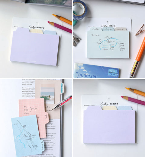 Collage Folder Sticky Notes Wide [6types] | Index Adhesive Notepad