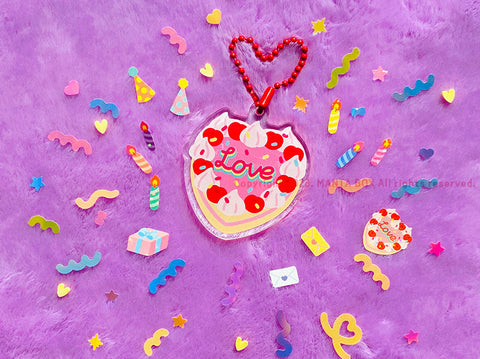 Cake Acrylic Diary Charm | Love Cake Key Rings